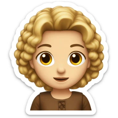 ragazza con caschetto castano chiaro occhi hazel  sticker