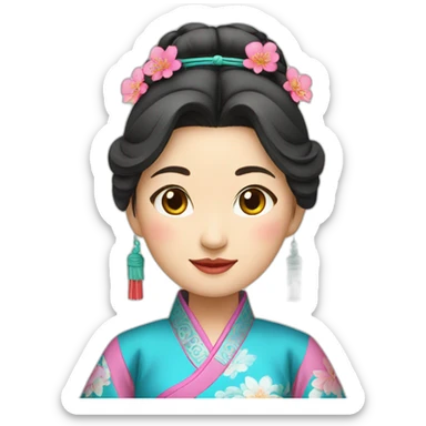 Chinese lady wear Chinese traditional clothes sticker