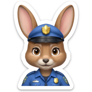 Judy Hopps (gray rabbit with a police suit, without a cap. big ears) from the Zootopia Disney movie sticker