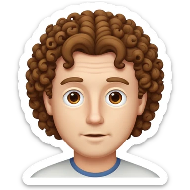 white dad with curly bro hair sticker