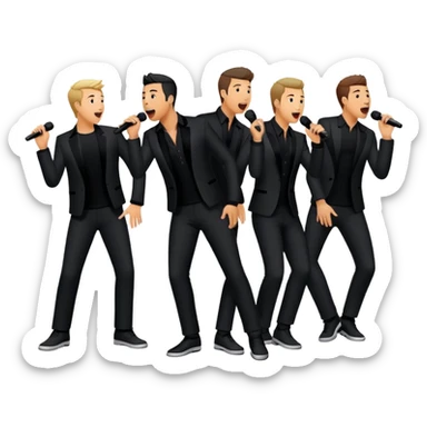 Five silhouettes of singing guys for 'I Want It That Way' by Backstreet Boys sticker