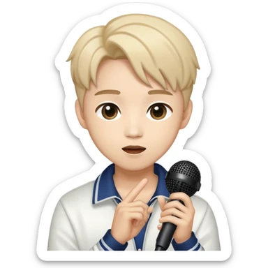 K-pop idol with microphone sticker