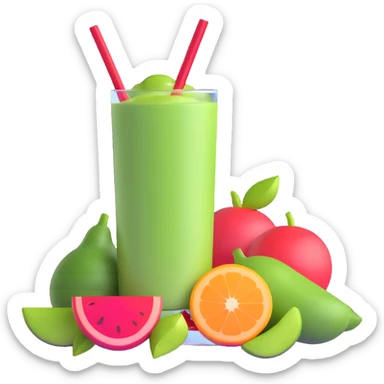 fresh green smoothie with fruits sticker