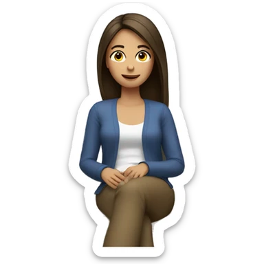 Brunette with straight hair relaxing watching TV sticker