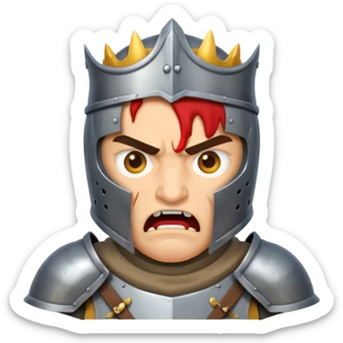 A knight in rage sticker