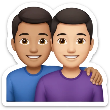 asian gay couple sticker