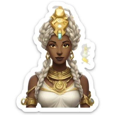 Technomancy Goddess is a mystical being who controls both magic and technology. She can cast spells on technological networks. Her powers blend the ancient art of magic with advanced cybernetics and technology. She can command machines sticker
