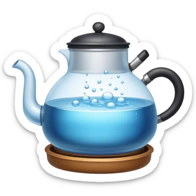 a small pot or kettle filled with water placed on fire, the water is boiling intensely with visible steam and bubbles rising, bright lighting, clean white background



 sticker