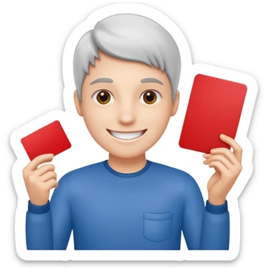 Eloji smile  avec un carton rouge dans la main  sticker