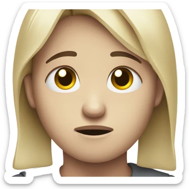 A sad face noding sticker