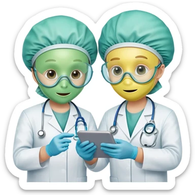 I want an emoji that reflects teamwork makes the dreamwork. Except it has to reflect doctors who look like aliens  sticker