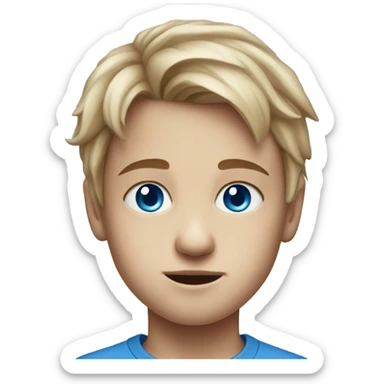 realistic portrait of a boy blue eyes sticker