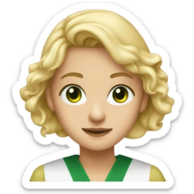 blonde girl with green eyes graduation sticker