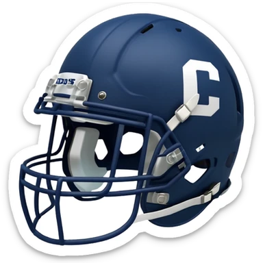 College football player helmet in a deep, dark color sticker