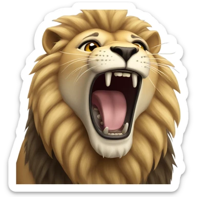 A lion roaring sticker