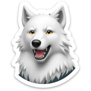 white wolf with cylinder sticker