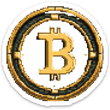 A gold coin with S.R symbols engraved in the center sticker