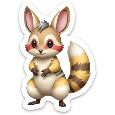 Tropical Exotic Colorful Minccino-Numbat-Pachirisu-Emolga-fusion  sticker