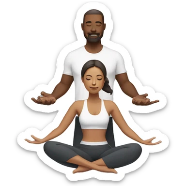 Man and woman doing yoga sticker
