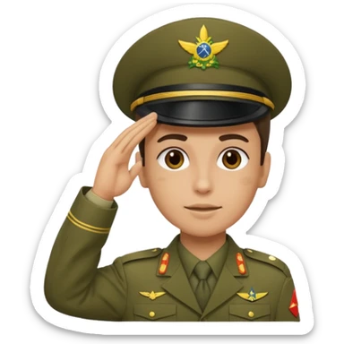 Ele precisa ter o fardamento do exército Brasileiro e fazer continência  sticker