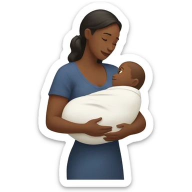 Mom holds the baby in her arms facing each other sticker