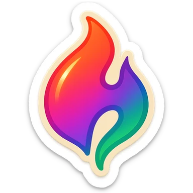 fire streak emoji, playful and modern with gradient FF4D67, 9D34FF, 10B981 gradient, vibrant, transparent background, and matching reference image sticker