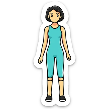 full body skinny female figure standing sticker