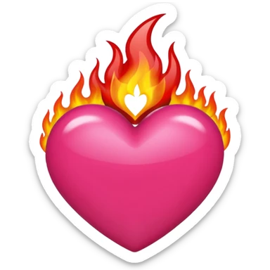 Black, red, hot pink heart make it way more flashy, lightly wreathed in flame tone down the flames a little way less flsmes sticker