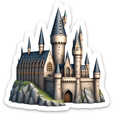 Hogwarts castle with tall towers and magical atmosphere sticker