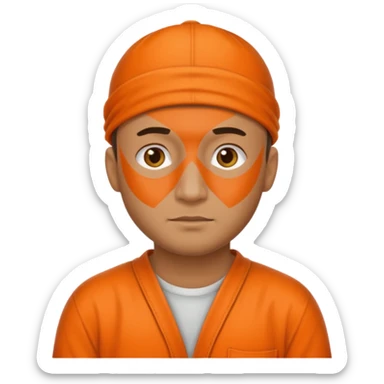 prisoner man in orange clothing sticker