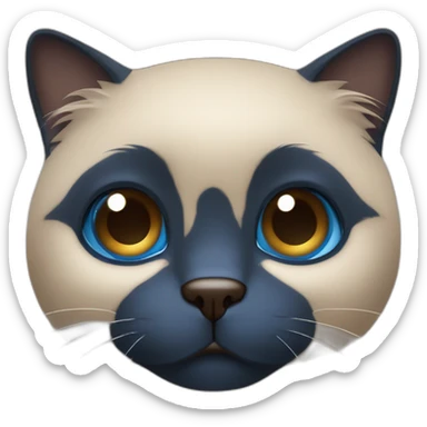 Chat beige avec les extrémités marron foncé et les yeux bleu sticker