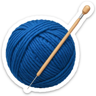 ball of wool with a knitting needle sticker
