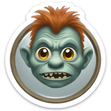 A troll with a distorted mirror sticker