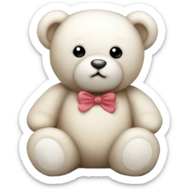 Teddy bear con cuore bianco e fiori nelle zampe  sticker