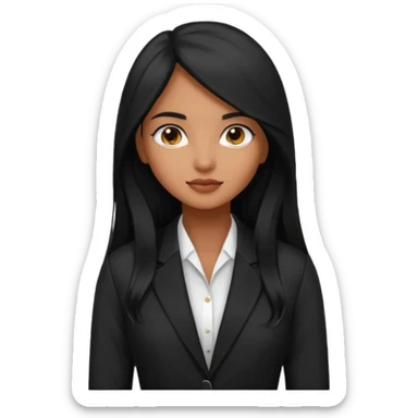 A beautiful indian girl Salon owner with blazer in black long hair  sticker