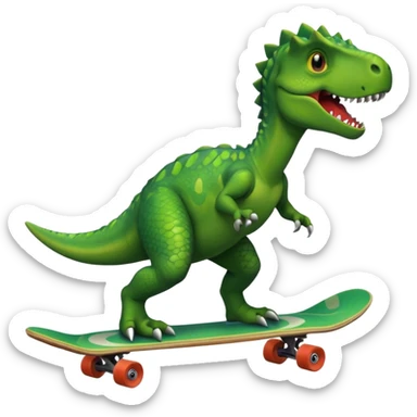 Dinosaur on a skateboard sticker