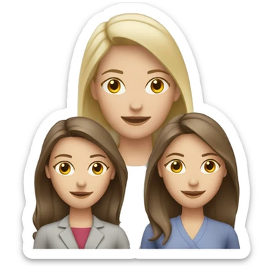3 female work colleagues sticker