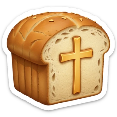 a loaf of bread with a cross through it sticker