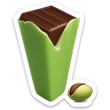 A bar of Dubai chocolate filled with Green pistachio cream sticker