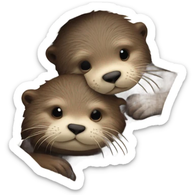 2 ottercozy in a blanket  sticker