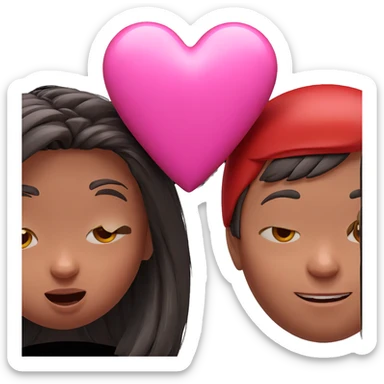boy and girl with heart sticker