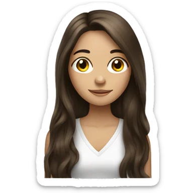 Brunette long haired girl getting ready sticker