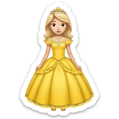 Girl with yellow quinceañera dress sticker