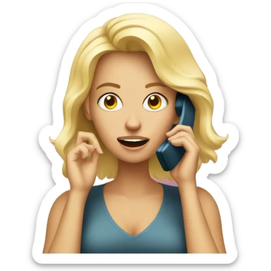 blonde woman mad on a phone call sticker