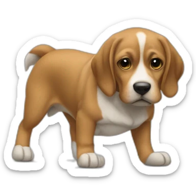 Coup sur un chien sticker