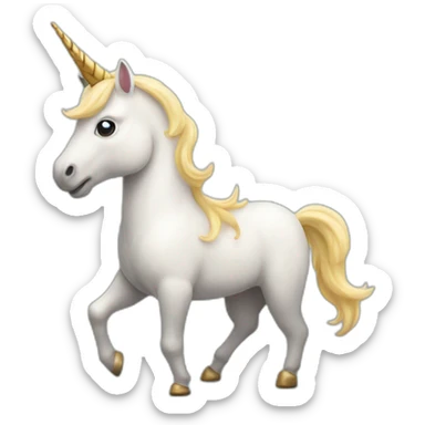 A unicorn standing on its two hind legs sticker