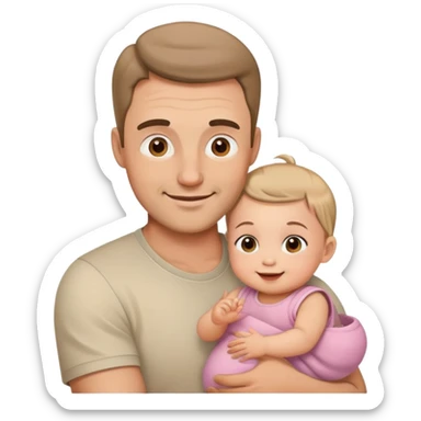 dad with baby girl sticker