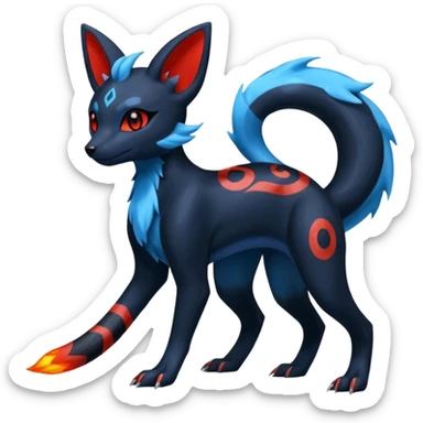 Umbreon-Amaura-Salandit-Fakémon-fusion (full body) sticker