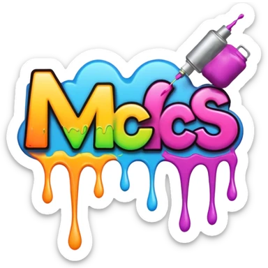 give me graffiti text that says MC  sticker