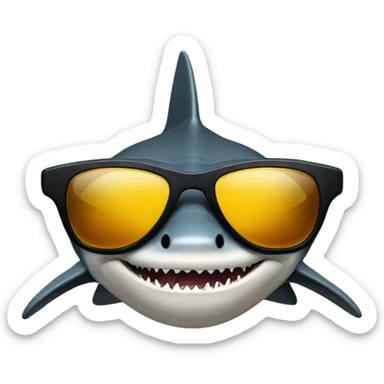 Black tipped reef shark with sunglasses sticker